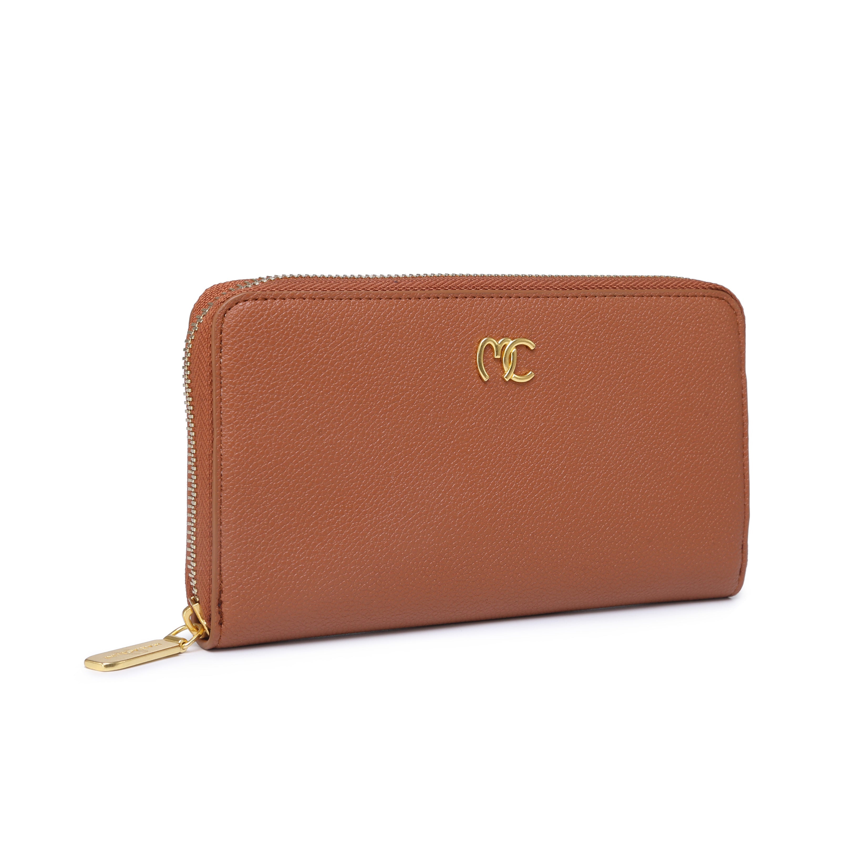 VIVI ZIP AROUND WALLET - BROWN